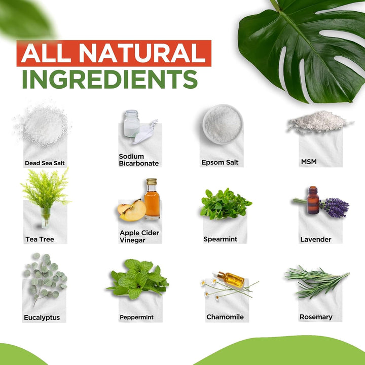 EXTRA STRENGTH Tea Tree Oil Foot Soak W/ Epsom Salt Made in USA Toenails，Athlete'S Foot，Itchy Feet，Stubborn Smelly Foot Odor，Pedicure Calluses & Soothes Sore Tired Achy Feet 16 Oz，Black