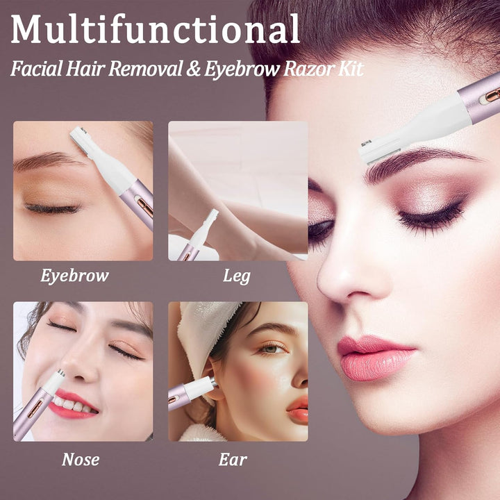 2025 Rechargeable Nose and Ear Hair Trimmer for Women Men – Painless Facial and Eyebrow Hair Remover, Dual-Edge Blades, IPX7 Waterproof, Compact and Portable Electric Clipper