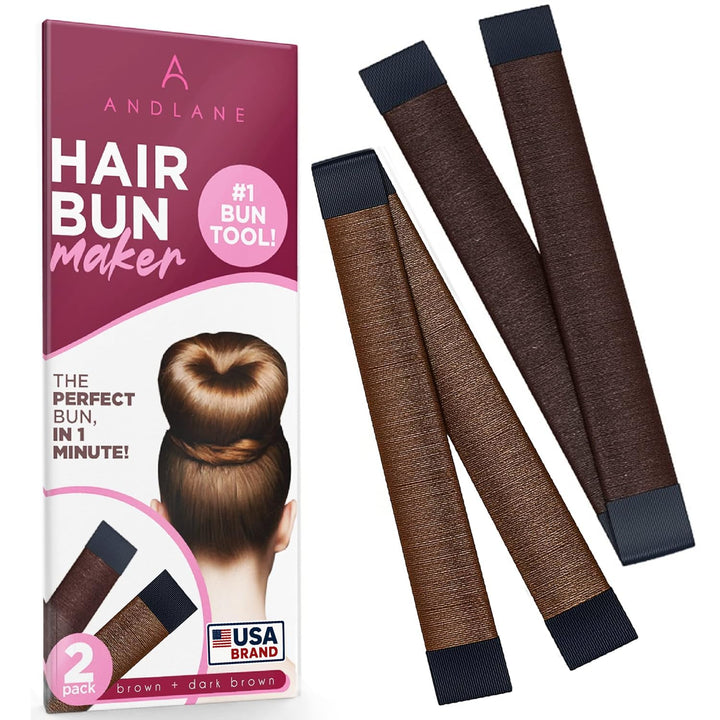 Women'S Hair Bun Maker French Twist Hair Fold Wrap Snap by  (1 Brown, 1 Light Brown)