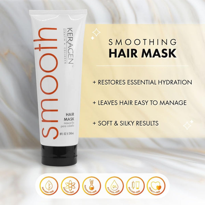 - Mask for Dry Damaged Hair, 8 Oz - Deep Moisturizing Conditioning Treatment, Repairs and Restore, Frizz-Free Infused with Keratin, Panthenol, Collagen, Jojoba Oil