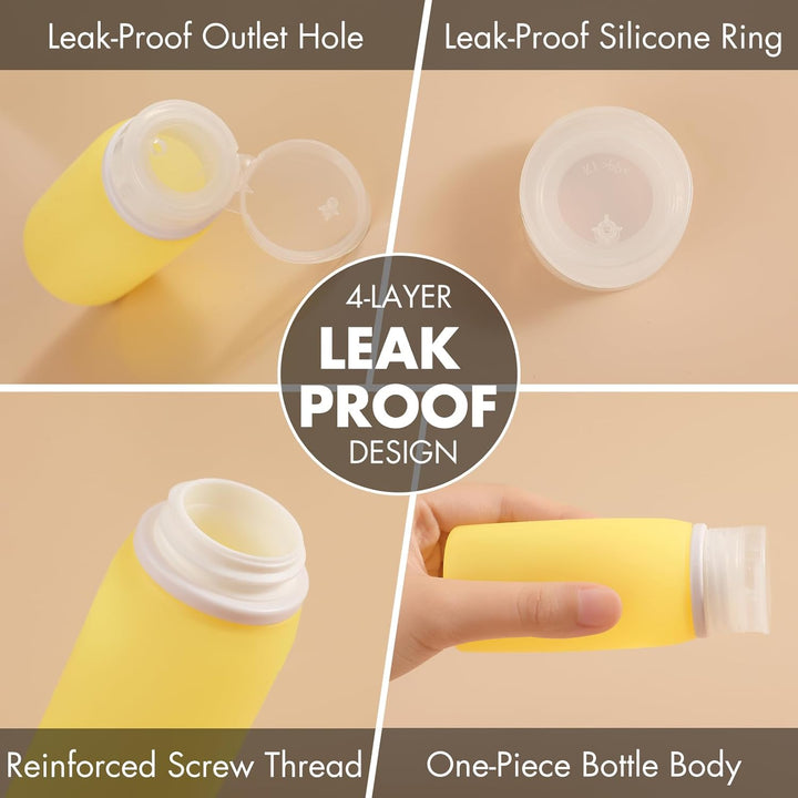 21 Pack Leak Proof Silicone Travel Bottles Set, TSA Approved Containers for Toiletries, Travel Size Accessories and Shampoo Conditioner Bottles with Toiletry Bag (BPA Free)