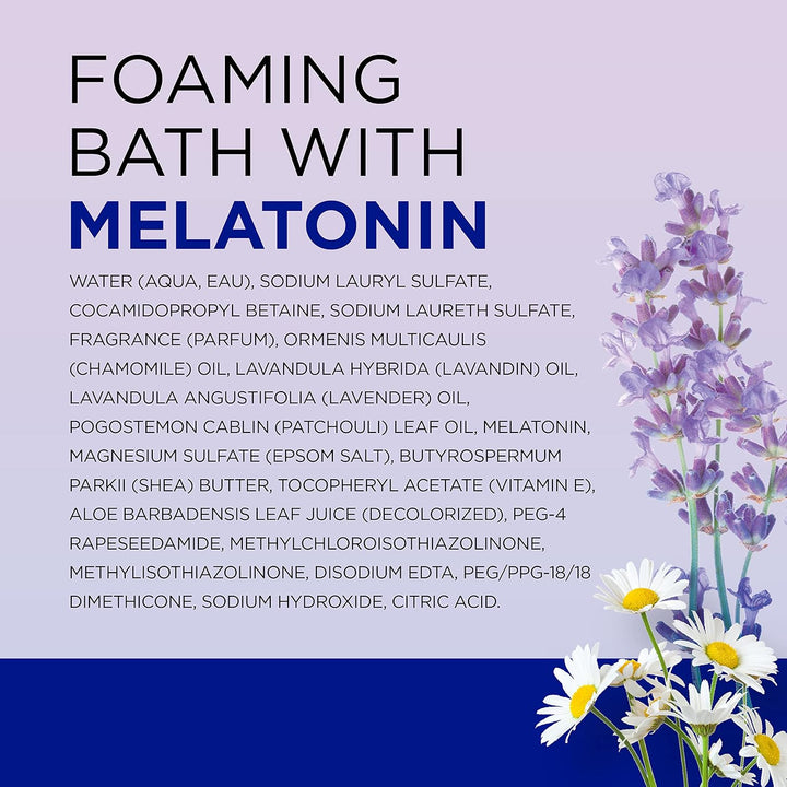 Foaming Bath with Pure Epsom Salt, Melatonin Sleep Soak with Essential Oil Blend, 34 Fl Oz (Pack of 4)