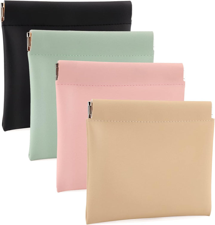 4 PCS Small Makeup Bag for Purse, Mini Portable Cosmetic Bags for Women, Coin Purse Lipstick Cosmetic Accessories Organizer, Small Travel Kit Storage Pouch