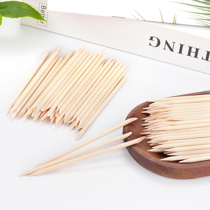 600 Pcs 4.5 Inch Orange Sticks for Nails Double Sided Multi-Use Wooden Cuticle Pusher Sticks Manicure Pedicure Tool Cuticle Sticks or Eyebrow Waxing Sticks for Facial Hair Removal