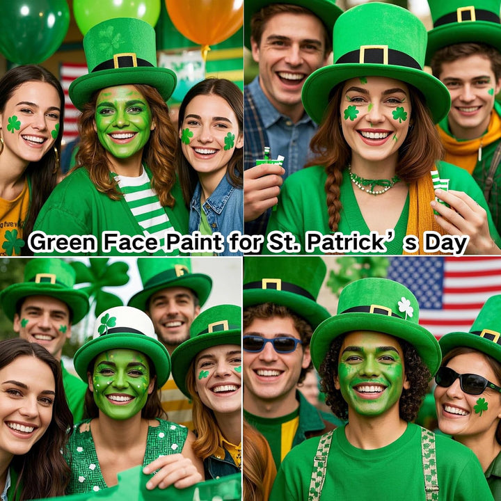 Green Face Body Paint,Halloween SFX Witch Makeup Elphaba Costume Face Paint,Camouflage Gamora Hunting Hulk Body Paint for Adults and Kids,St. Patrick’S Day Face Paint Makeup Accessories