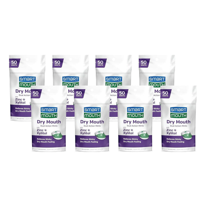 Dry Mouth Dual-Action Mints - Sugar-Free Breath Mints - 50 Count, 3 Pack, Mellow Mint
