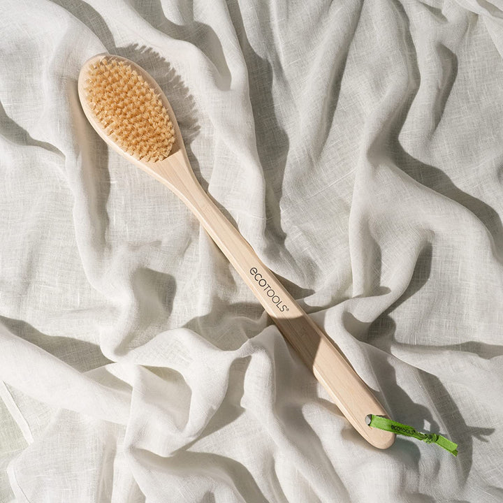 Bath Bristle Brush, Bath Brush with Long Handle, Cleanse Back & Hard-To-Reach Areas, Eco Friendly Shower Brush for Exfoliating, Cruelty Free Nylon Bristles, Vegan, 1 Count