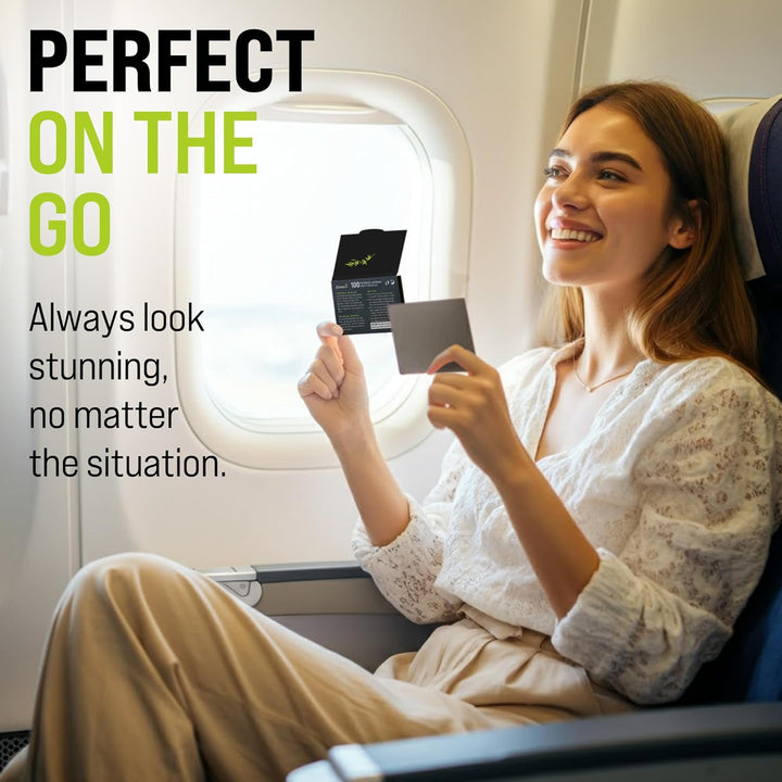 Natural Oil Blotting Sheets for Face with Bamboo Charcoal - 4Pk/400 Makeup Friendly Oil Absorbing Sheets for Face - Blotting Papers for Oily Skin