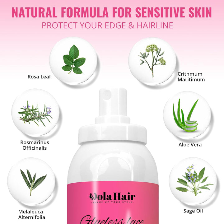 Lace Melting Spray for Glueless Wigs Lace Bond Melting Spray Bond Adhesive Wig Glue Spray (Melting Spray/1 Band/1 Brush)