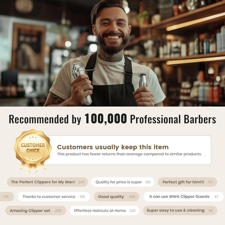 Clippers and Trimmers Set, Cordless Hair Clippers for Men, Barber Clippers Set