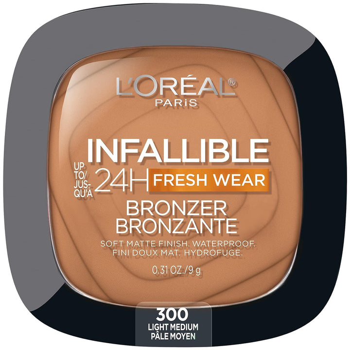 Infallible up to 24H Fresh Wear Soft Matte Longwear Bronzer. Waterproof, Heatproof, Transfer, Humidity and Sweatproof, Fair, 0.31 Oz