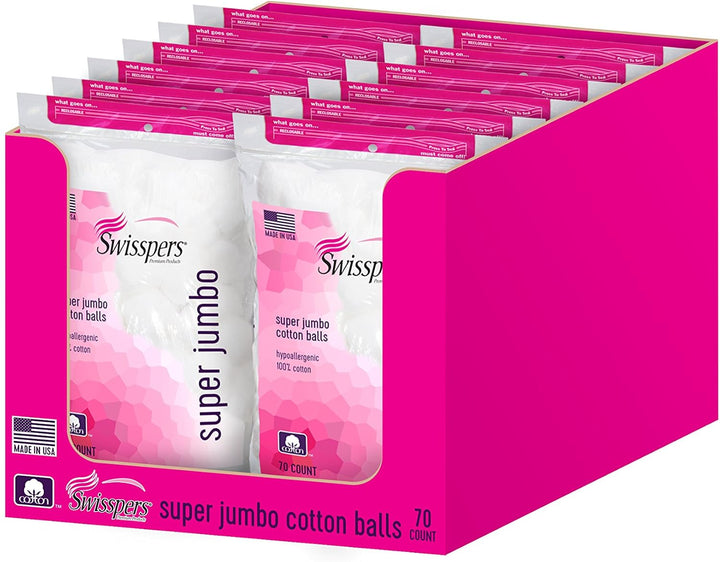 Super Jumbo Cotton Balls 70 Ea (Pack of 2)