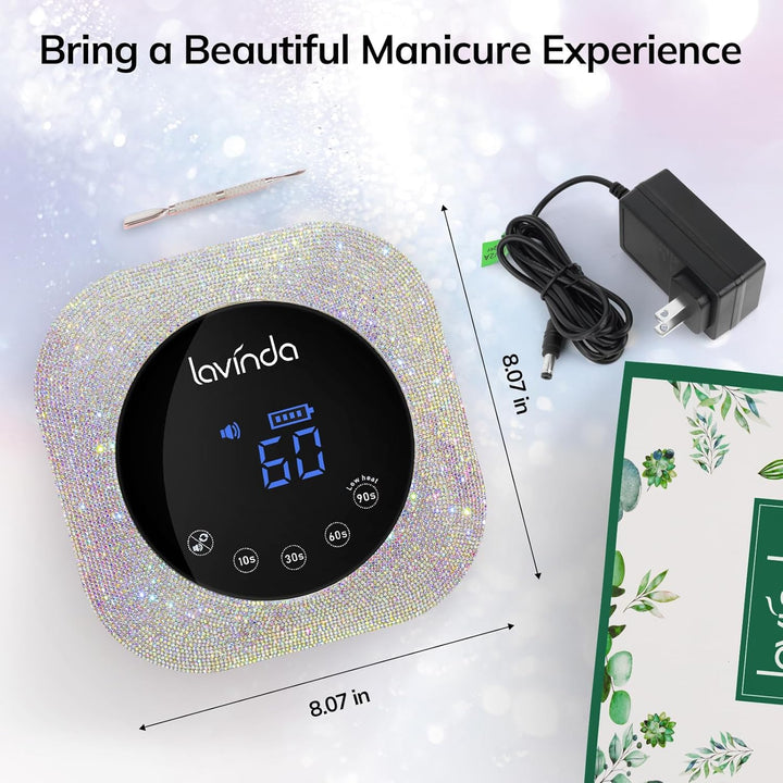 UV LED Nail Lamp, 54W Rechargeable Cordless Nail Lamp Nail Dryer Gel Polish UV Nail Light with 4 Timer Setting, Professional Quick Dry Curing Lamp with Display Auto Sensor for Salon & Home