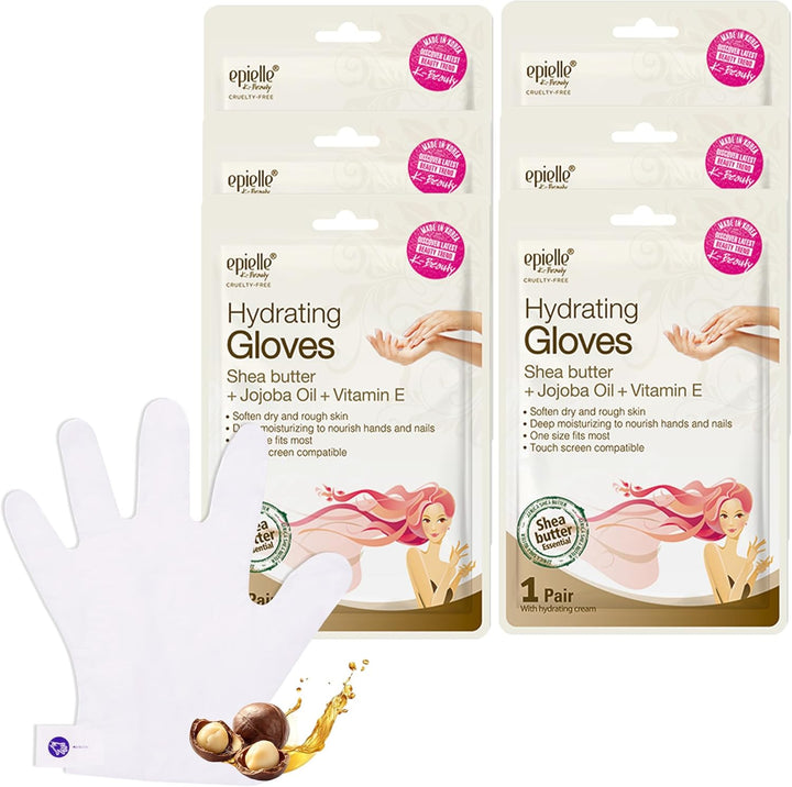 Hydrating Hand & Foot Masks 12 Pairs, Deep Moisturizing Socks & Gloves, Soften Dry Hands & Cracked Heels with Shea Butter & Jojoba Oil, Korean Skin Care, Foot Spa, Self Care Gifts for Women