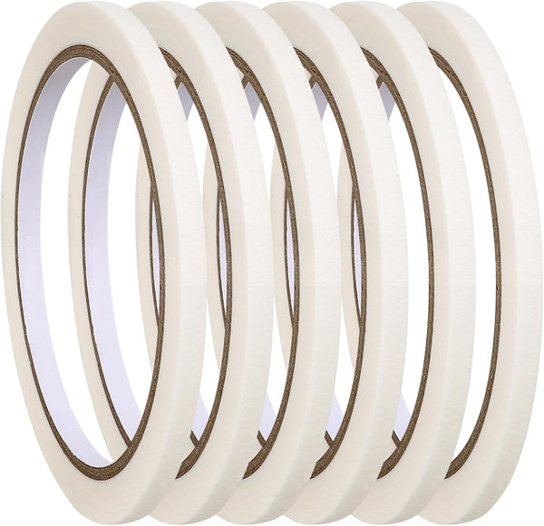 6 PCS Nail Tape for Nail Art, 0.5Cm X 10Cm White Paper Tape for Press on Nails, French Tip Tape, DIY Decoration Design