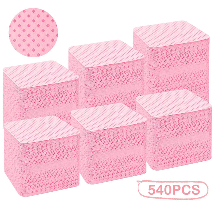 Lint Free Nail Wipes, 540PCS Nail Supplies Nail Polish Remover Wipes, Super Absorbent Soft Nail Wipes for Fingernail Polish Remover and Eyelash Extension Wipes for Nail Art