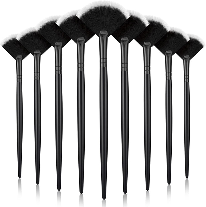 9 Pieces Facial Fan Mask Brushes, Soft Facial Applicator Brushes Tools for Peel Glycolic Makeup for Mud Cream(Champagne)