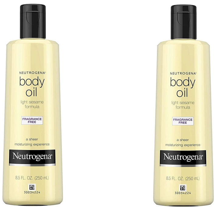 Body Oil, Light Sesame Formula, Fragrance Free, Lightweight Moisturizing Body Oil for Silky, Soft Skin, Non-Greasy Hydration, 8.5 Fl Oz Bottle, 1 Count
