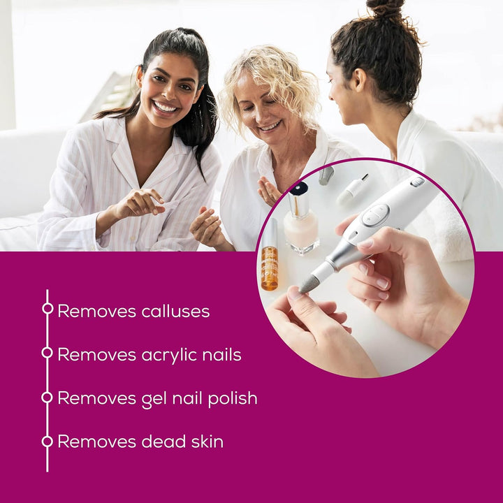 MP42 Nail Drill, 7-In-1 Nail Kit with Strong Sapphire Nail Drill Bits, Electric Nail File and Nail Buffer Includes Bright LED Light, Pedicure Kit and Manicure Set with Storage Case