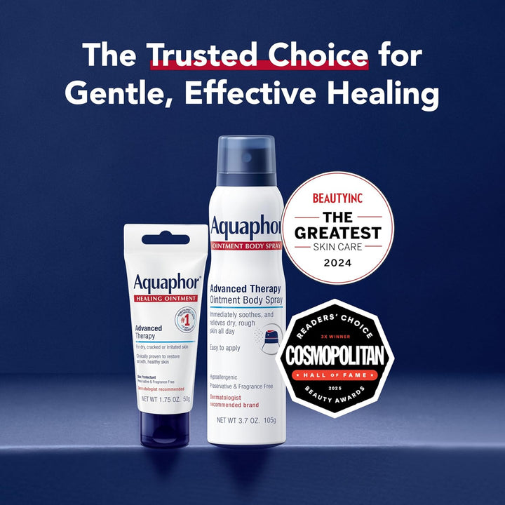 Healing Ointment Advanced Therapy Skin Protectant Skin Care Set, Body Moisturizer for Dry Skin, Minor Cuts and Burns, Dry Cuticles, Cracked Heels, Hands and Lips, 14 Oz Jar + 1.75 Oz Tube