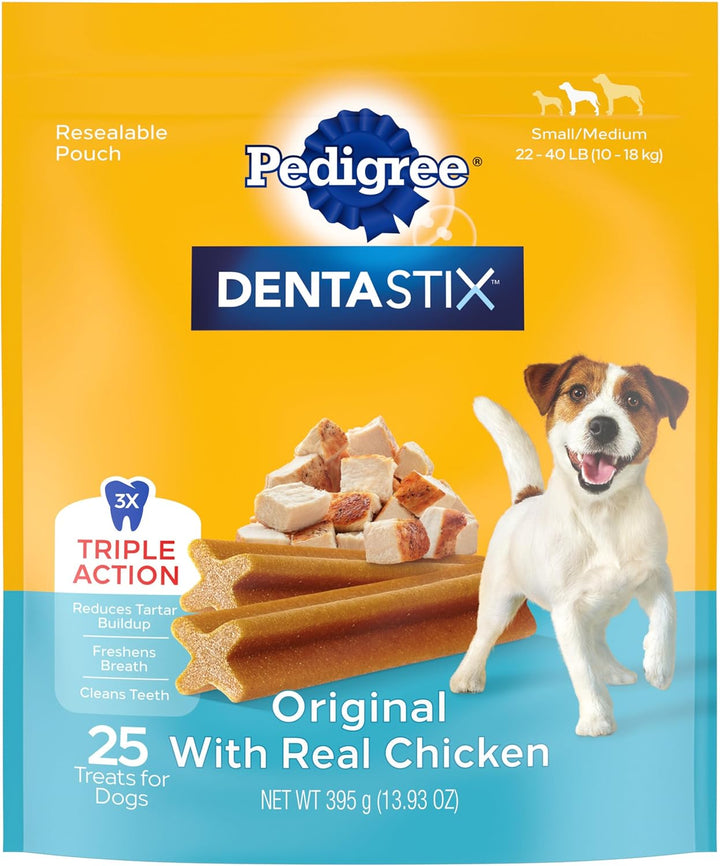 Dentastix Small & Medium Breed Dog Treats, Original with Real Chicken, 21.1 Oz. Bag (45 Treats)