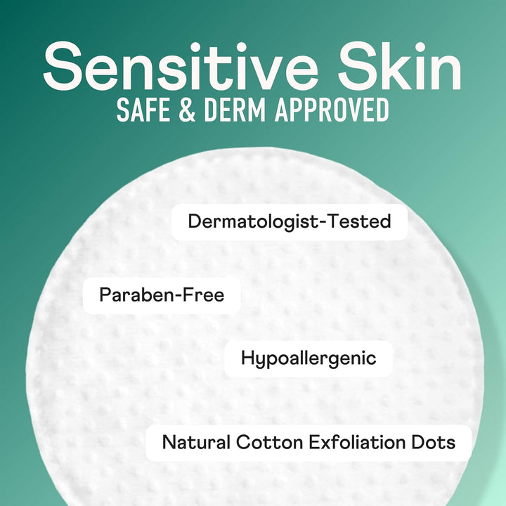 Premium Exfoliating Rounds, 2 Distinct Raised Textured Surface, Cotton Facial Pads, 80 Count Re-Closable Bag