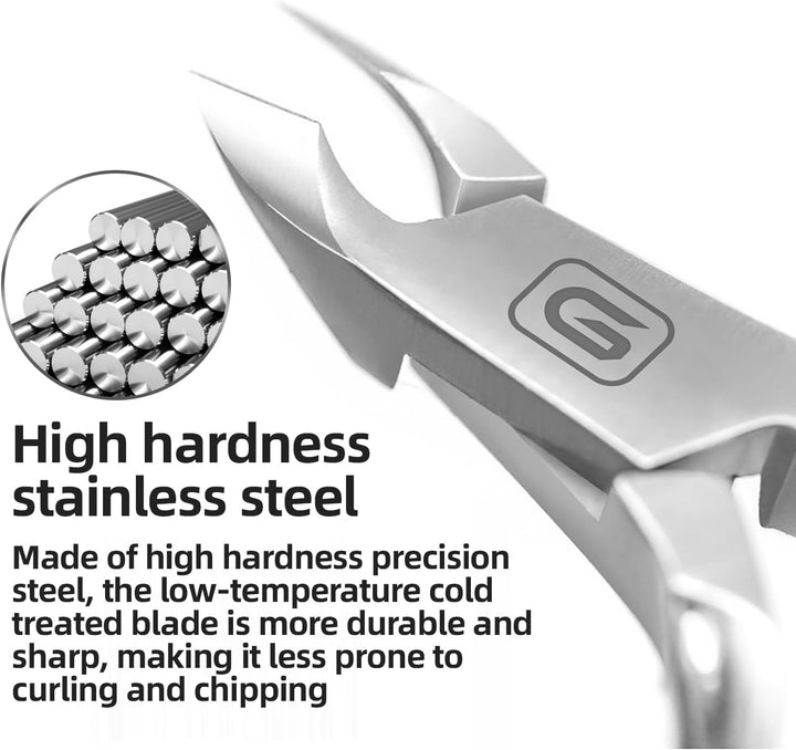 Cuticle Trimmer 3/4 Jaw Extremely Sharp Cuticle Nippers Scissors Stainless Steel Clippers Cutter Remover Pedicure Manicure Nail Tool, Cuticle Pusher, Nail Cuticle Trimmer Professional Cuticle Cutter