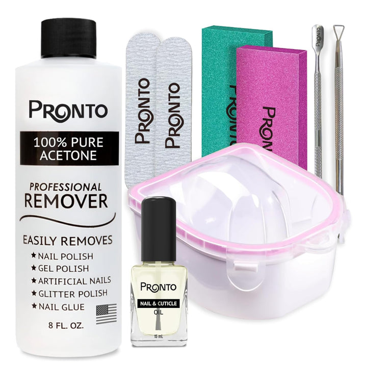 100% Acetone Gel Nail Polish Remover - Gel Polish Remover for Nails | Acetone Nail Polish Remover for Nails for Removal of Glue, Gel, Acrylic & Dip | Gel Polish Remover, 8 Fl Oz