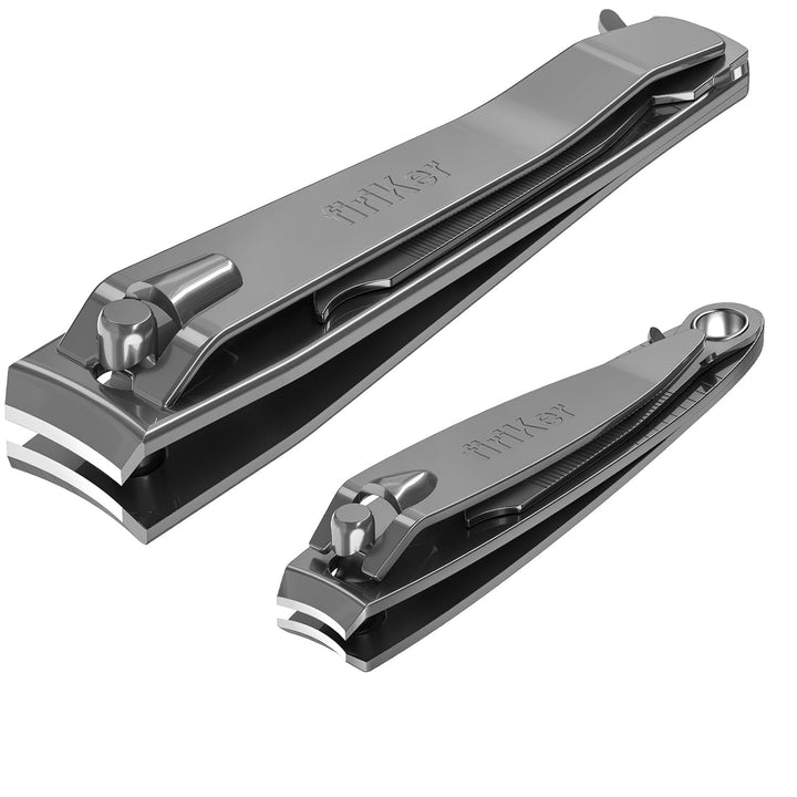 Nail Clipper Set,Premium Stainless Steel Fingernail and Toenail Clipper Cutters with Nail File, Sharp Effortless Nail Clippers Set for Men & Women(Silver)