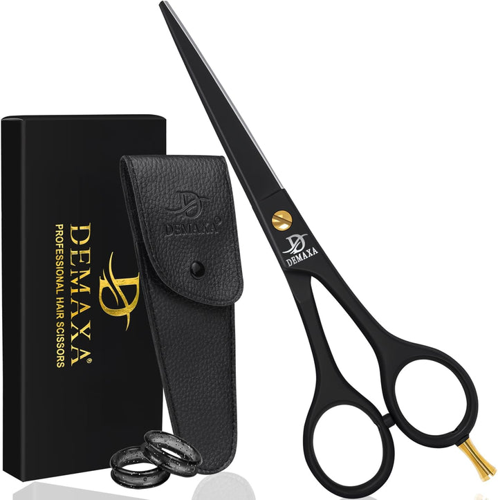 Professional Hair Scissors 6.5 Inch - Premium High Carbon Stainless Steel Barber Salon Hair Shears for Haircut Scissors - Ergonomic Design Super-Sharp Hair Cutting Shears Blades