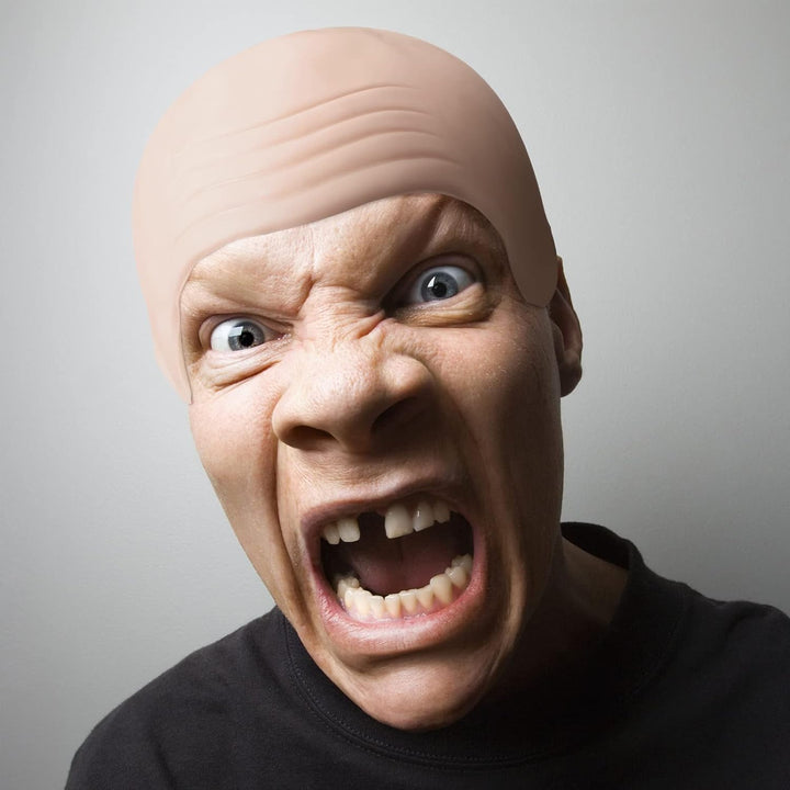 2 Pieces Halloween Bald Cap Makeup Latex Bald Head Wig Caps Cosplay Costume for Adults