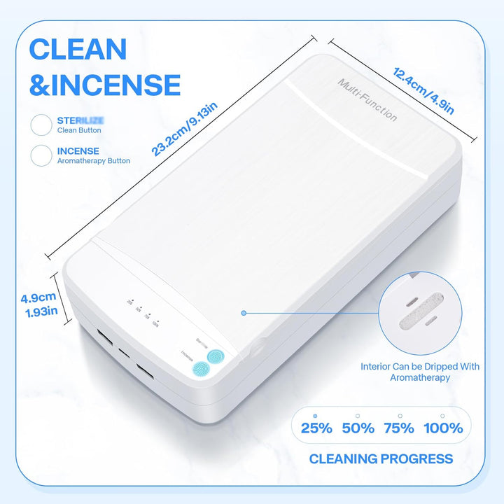 Nail Tool Sterilizer with Blue Light, Portable USB Sterilizating Box for Manicure Salon,Tweezers,Tattoo,Scissors,Jewelry,Phone, Watch,Keys