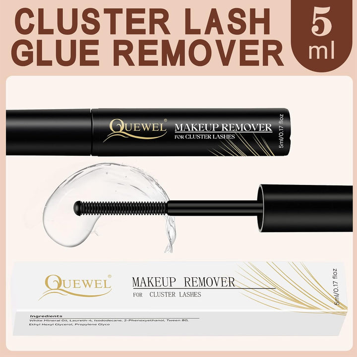 Lash Remover for Lash Clusters 5ML Lash Cluster Remover Gentle Lash Remover for Cluster Lashes, Cluster Lash Remover Lash Bond and Seal Eyelash Glue Remover Self-Use at Home