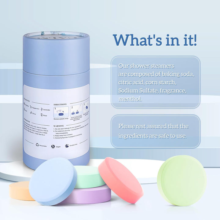 Shower Steamers 6 Count, Scented Shower Bombs with Organic & Natural Fragrance, Self-Care & Relaxation Birthday Gifts for Women Who Have Everything - Valentine'S Day Presents