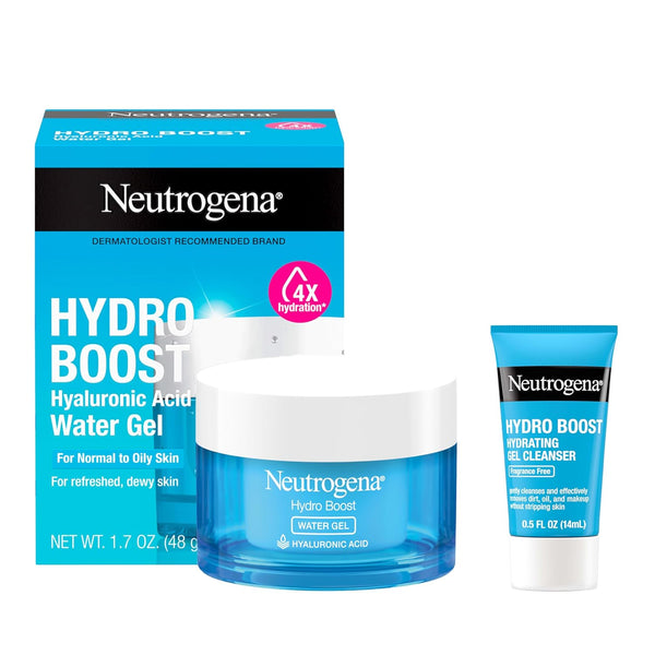 Hydro Boost Water Gel, Hyaluronic Acid Facial Moisturizer for Normal to Oily Skin, Hydrating Face Moisturizer, 1.7 Fl. Oz + Trial Size Hydro Boost Facial Cleanser, 0.5 Fl. Oz