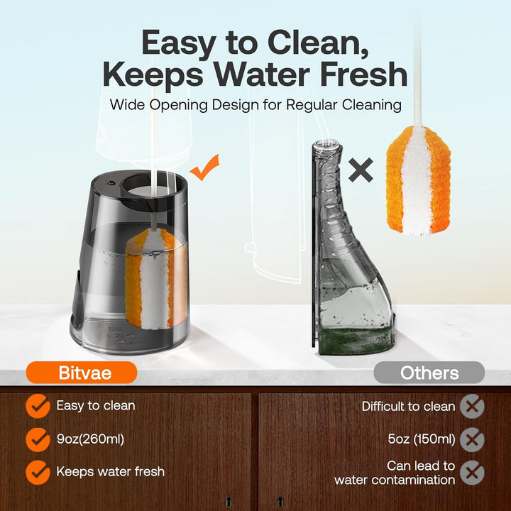 Water Dental Flosser for Teeth, Cordless Water Teeth Cleaner Picks, 3 Modes 5 Intensities, IPX7 Waterproof, Rechargeable Water Dental Picks for Cleaning - Black