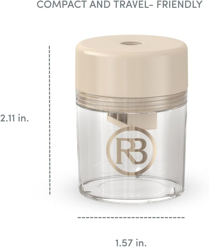 Lip & Eye Liner Pencil Sharpener – German Blade, Mess-Free Reservoir, Smooth Precise Tips for Lip & Eye Liners