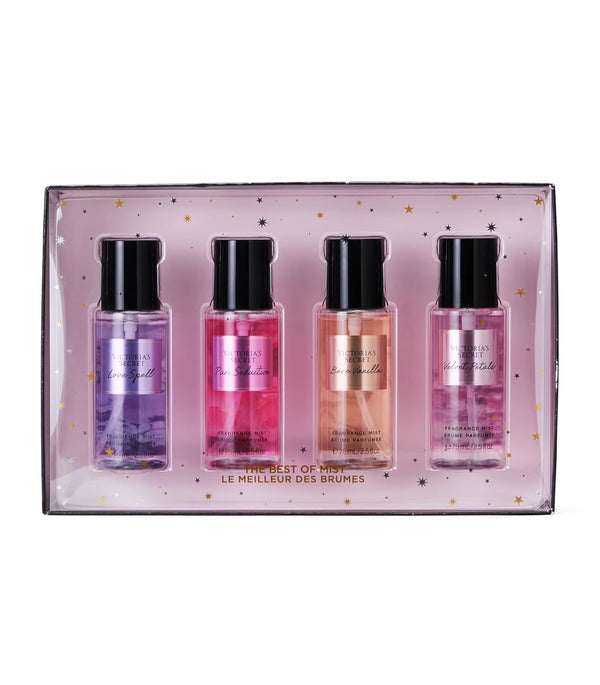 Fragrance Mist Collection 4 Piece Mini Gift Set, Assorted Scents