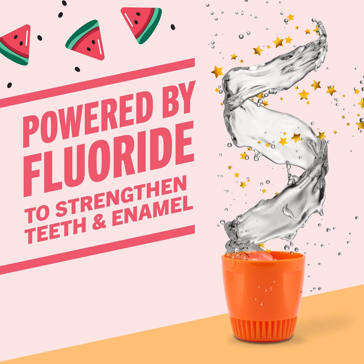 Kids Organic Wacky Watermelon Mouthwash with Fluoride, Anticavity, Dentist Formulated, 16 Fl Oz