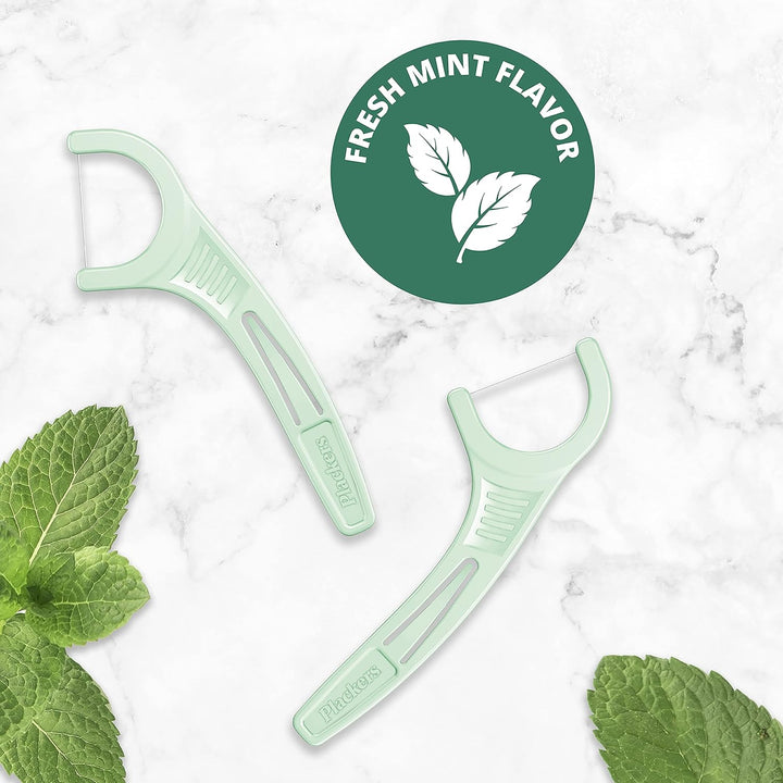 Micro Mint Dental Flossers, Travel Pack, Perfect Travel Size, Easy Storage, Dental Care On-The-Go, Fresh Mint Flavor, 12 Count