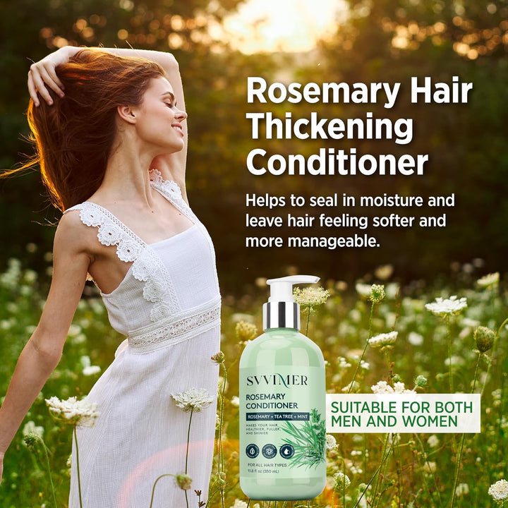 Rosemary Hair Growth Conditioner: Thickening Moisturizing Product with Biotin for Women Men - for Damaged Dry Thinning Hair 11.8 Fl.Oz