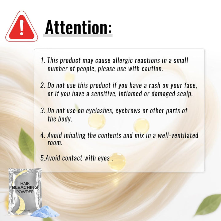 Hair Bleach Powder,High Performance up to 8 Levels of Lift for Hair Highlights & Lightening(45G/1.59Oz)