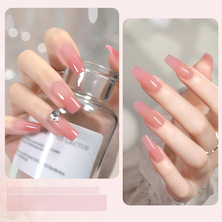 Poly Gel, 60G Nail Extension Gel, Pink Nude Builder Enhancement for Beginner & Professional Nail Art Salon DIY at Home