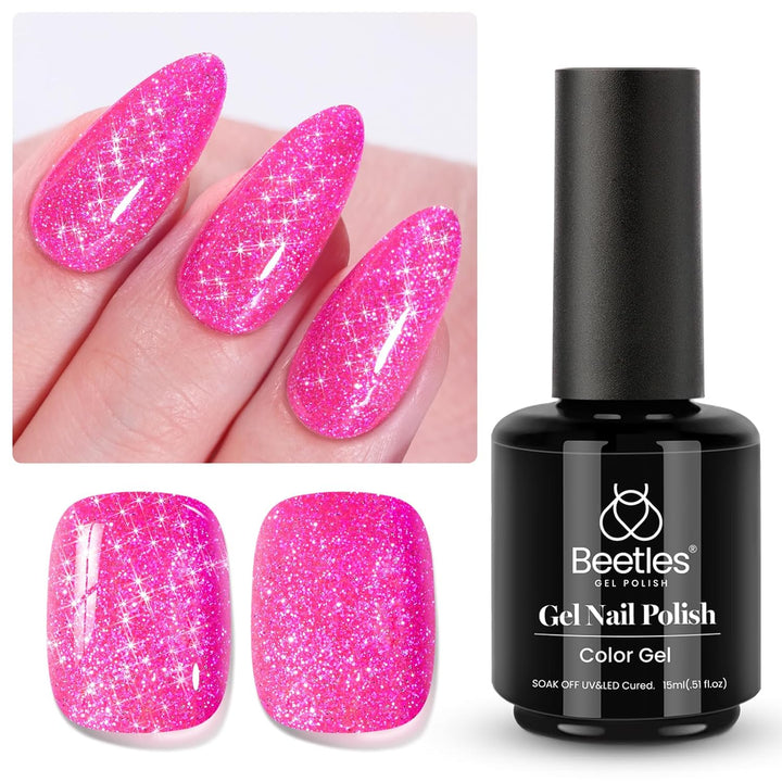 Beetles Black Gel Polish, 1 Pcs 15Ml Audrey Black Nail Polish Color Gel Nail Polish Halloween Nails Soak off Art Manicure Salon DIY Uv Lamp Nail Design Decoration at Home