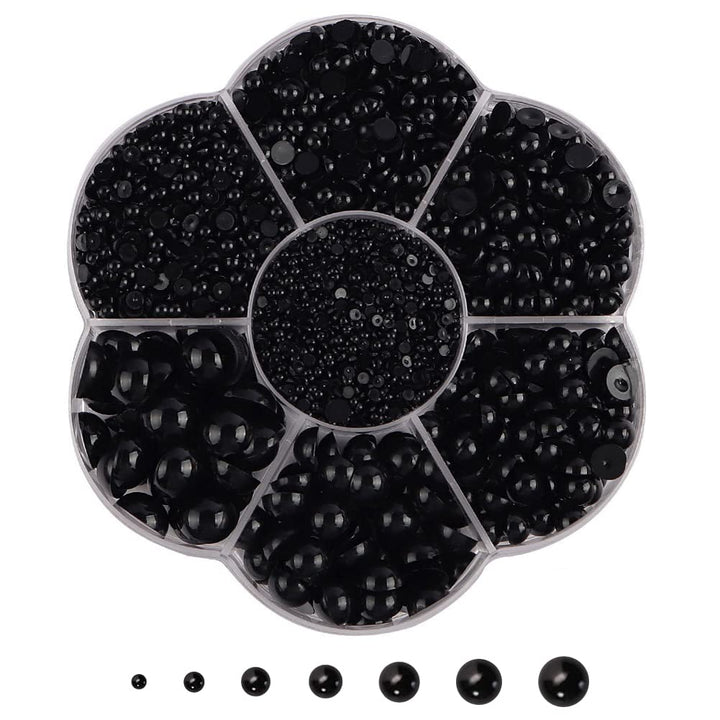 5800 Pcs Half Pearls for Crafts, Flatback Pearls for Artwork Making, DIY Rhinestones Accessory Nail Art, Face Gems Jewels Flat Back Craft Pearls - White