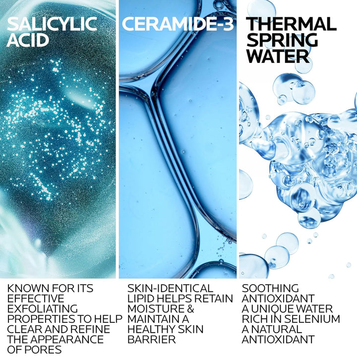 Effaclar Daily Acne Essentials Kit, Acne Treatment System, Salicylic Acid Acne Cleanser, Pore Refining Toner, & Matte Face Moisturizer for Oily Skin & Combination Skin, Oil-Free, 2 Month Supply