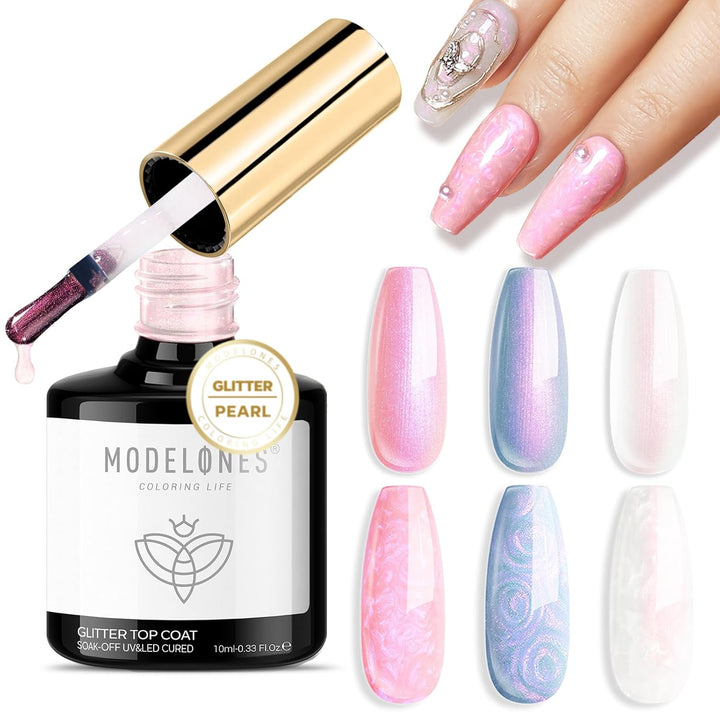 Gel Top Coat, 15Ml No Wipe Gel Nail Polish High Gloss Top Coat Shiny Long Lasting Clear Top for Acrylic Nails, Need U V/LED Lamp for Home DIY Gift and Fall Manicure Salon