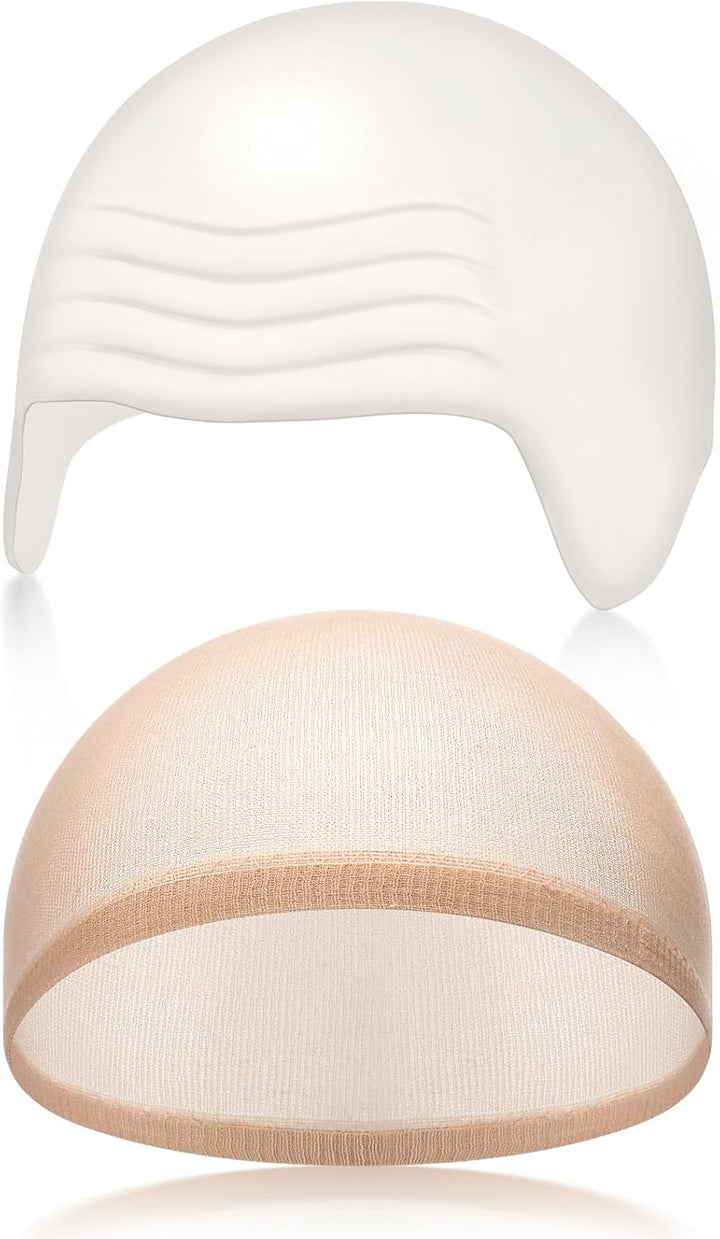 2 Pieces Halloween Bald Cap Makeup Latex Bald Head Wig Caps Cosplay Costume for Adults