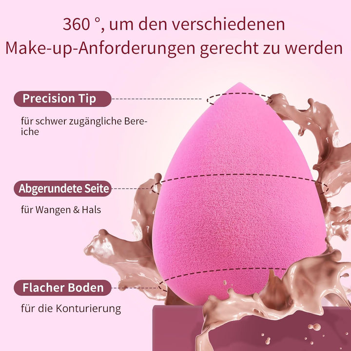 Super Soft Makeup Sponge Set of 6, Makeup Sponges for Foundation, Liquid, Cream and Powder, Pink Beauty Sponge for Blending, 0 Latex Blender
