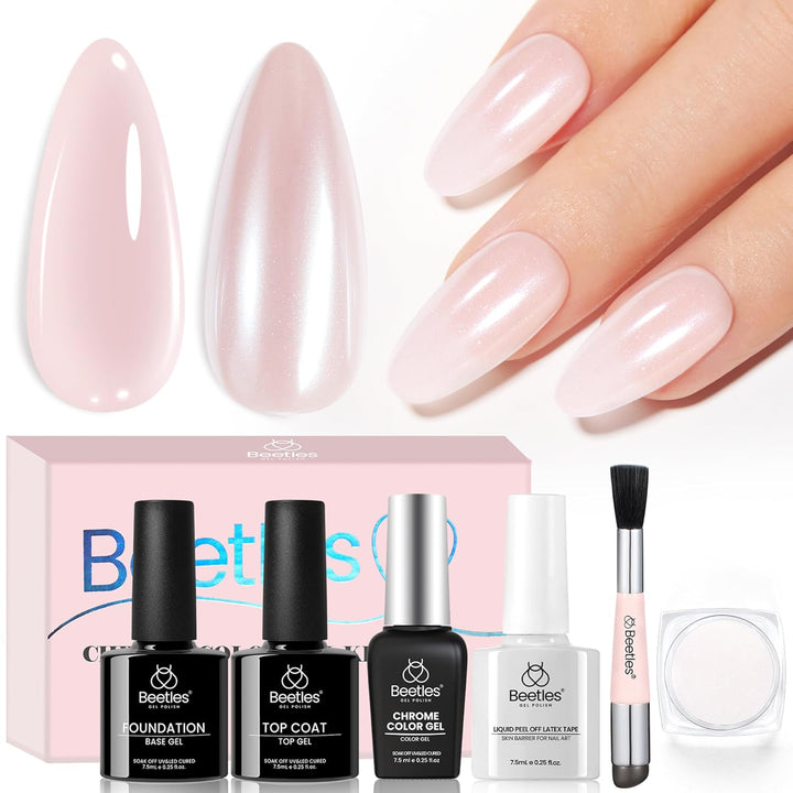 Beetles White Gel Nail Polish Black Gel Polish Kit 2 Pcs 15Ml Black and White Polish French Nails Soak off Led Nails Art Manicure Salon Diy at Home